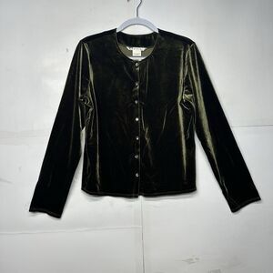 Vintage Max Studio Women’s Size XL Velvet Button Front Top Made in USA